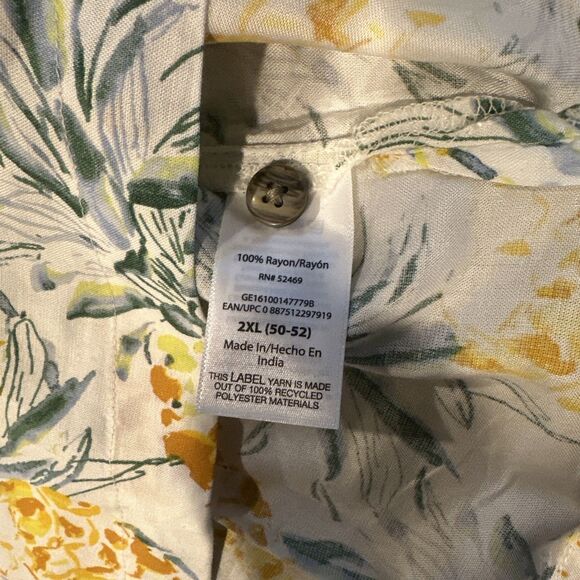 George Men's Relaxed Button Front Camp Shirt 2XL(50-52) Pineapple Print. New. - Picture 7 of 8